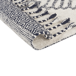 Teppich Baumwolle weiss / schwarz 80 x 150 cm geometrisches Muster Kurzflor ERAY