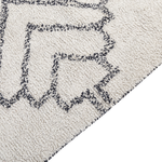 Teppich Baumwolle weiss / schwarz 140 x 200 cm geometrisches Muster Kurzflor ERAY