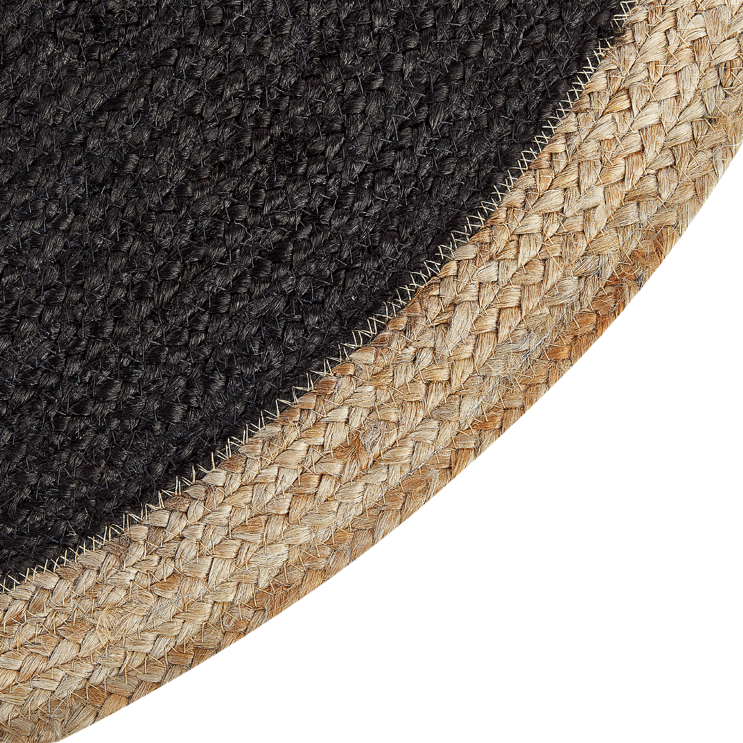 Teppich Jute schwarz ⌀ 120 cm Kurzflor MENEMEN