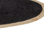 Teppich Jute schwarz ⌀ 120 cm Kurzflor MENEMEN