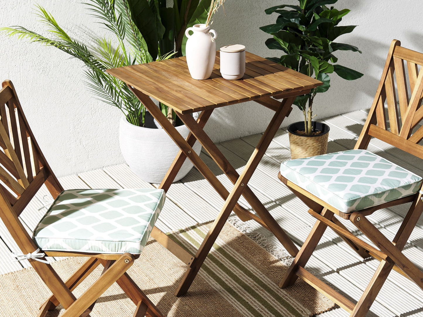 Gartenstuhlkissen 2er Set TERNI 37 x 34 cm Mintgrün