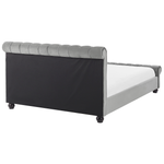 Bett mit Lattenrost Samtstoff AVALLON 140 x 200 cm Grau