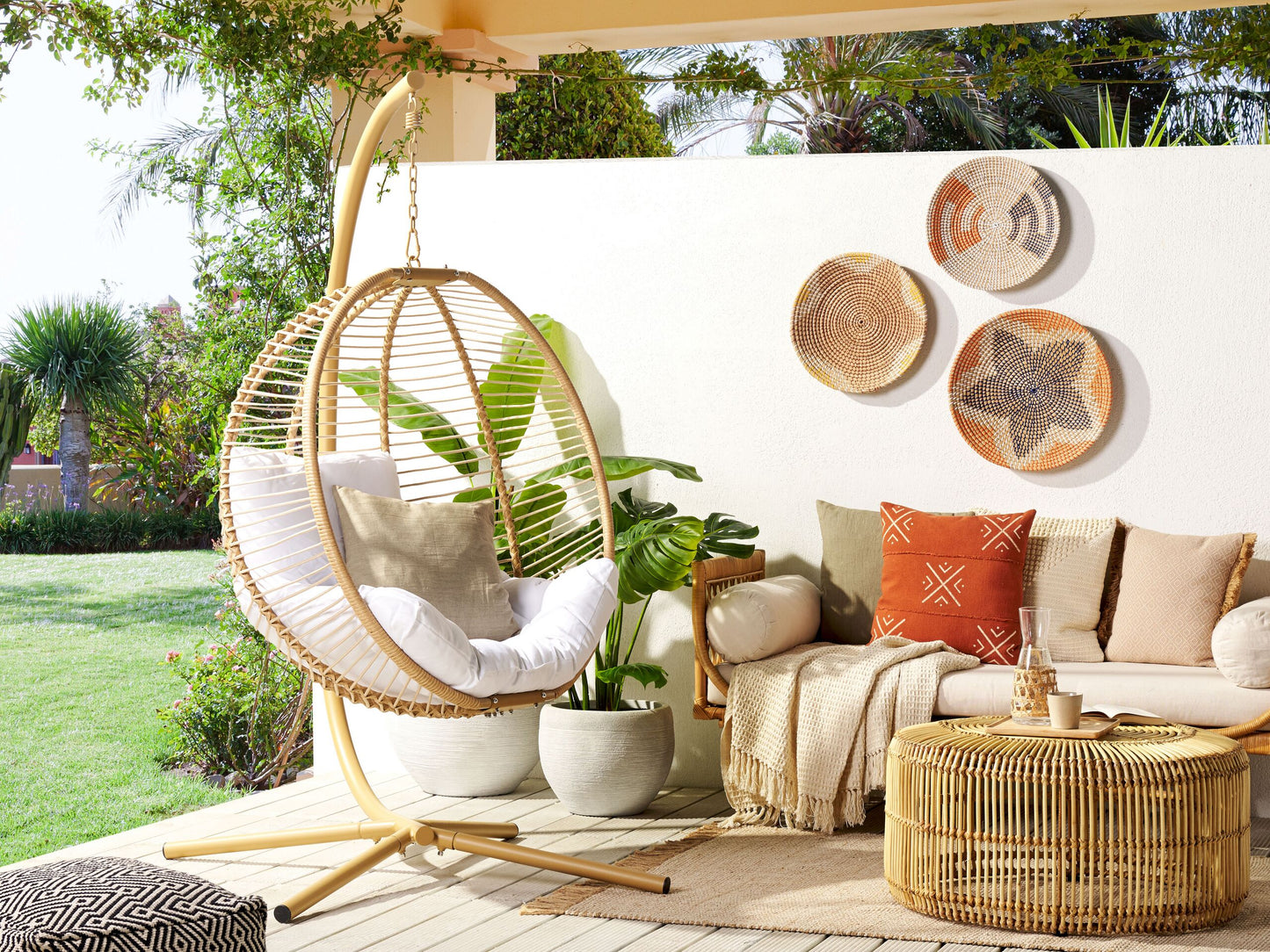 Hängesessel mit Gestell ARCO Metall Beige