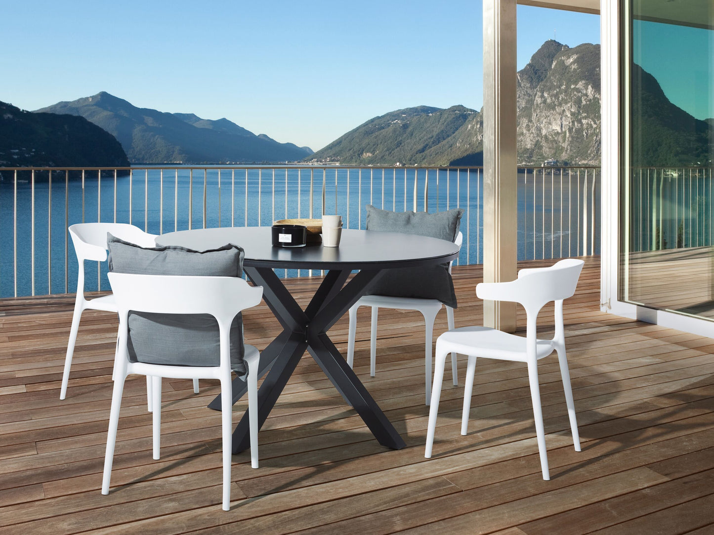 Gartenstuhl 4er Set GUBBIO Weiss