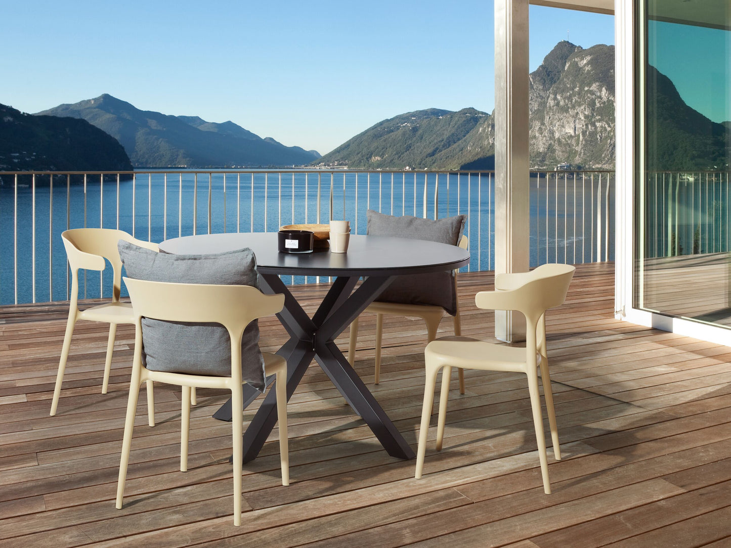 Gartenstuhl 4er Set GUBBIO Sandbeige