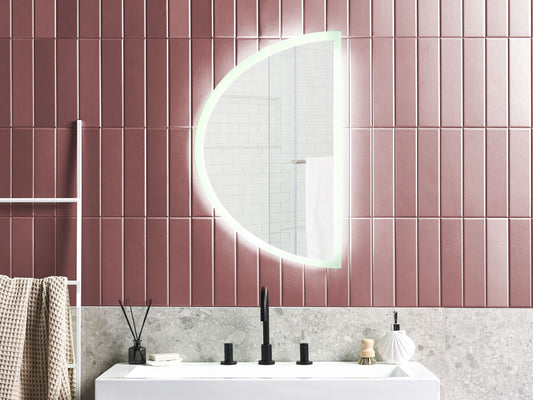 LED-Badezimmer-Spiegel BEZONS 49 cm 80 cm Silber