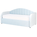 Ausziehbett Samtstoff EYBURIE 90 x 200 cm Hellblau