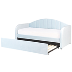 Ausziehbett Samtstoff EYBURIE 90 x 200 cm Hellblau