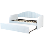 Ausziehbett Samtstoff EYBURIE 90 x 200 cm Hellblau