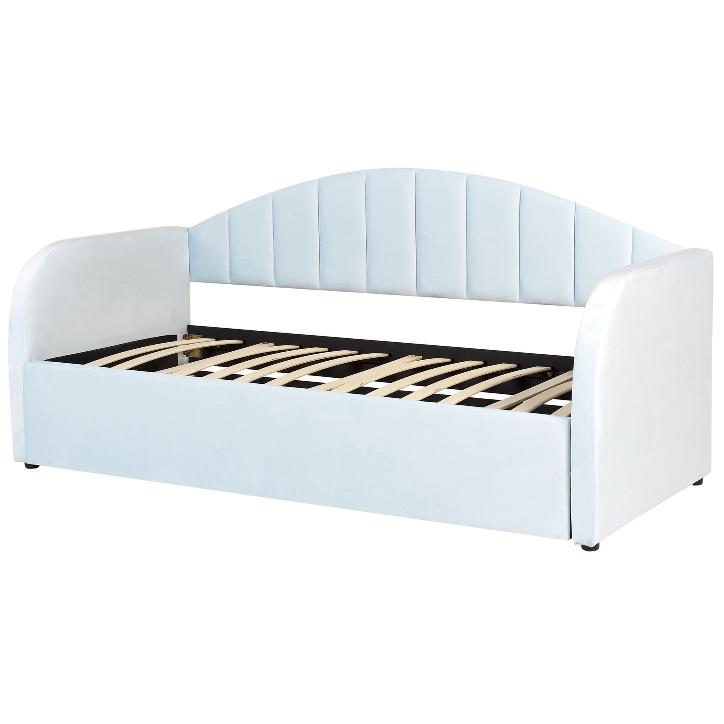 Ausziehbett Samtstoff EYBURIE 90 x 200 cm Hellblau
