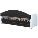 Ausziehbett Samtstoff EYBURIE 90 x 200 cm Hellblau