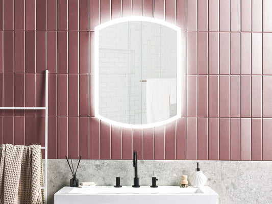LED-Badezimmer-Spiegel BEZIERS 60 cm 78 cm Silber