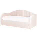 Ausziehbett Samtstoff EYBURIE 90 x 200 cm Pastellrosa