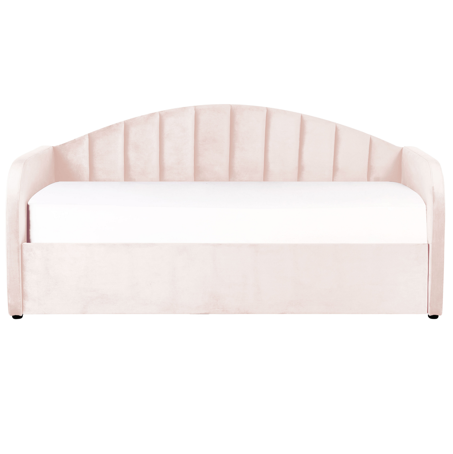 Ausziehbett Samtstoff EYBURIE 90 x 200 cm Pastellrosa