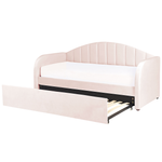 Ausziehbett Samtstoff EYBURIE 90 x 200 cm Pastellrosa
