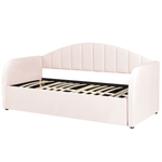Ausziehbett Samtstoff EYBURIE 90 x 200 cm Pastellrosa