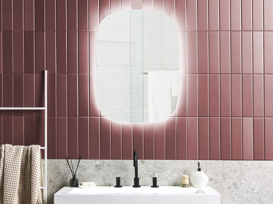 LED-Badezimmer-Spiegel BERGERAC 58 cm 78 cm Silber