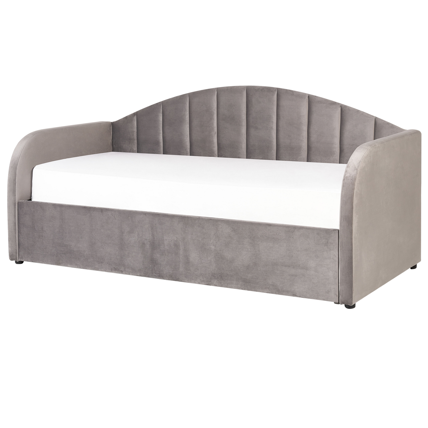Ausziehbett Samtstoff EYBURIE 90 x 200 cm Grau