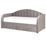 Ausziehbett Samtstoff EYBURIE 90 x 200 cm Grau