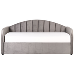 Ausziehbett Samtstoff EYBURIE 90 x 200 cm Grau