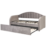 Ausziehbett Samtstoff EYBURIE 90 x 200 cm Grau