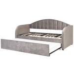 Ausziehbett Samtstoff EYBURIE 90 x 200 cm Grau