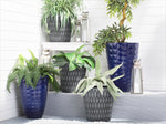 Blumentopf 2er Set marineblau rund 35 x 35 x 50 cm FERIZA