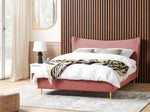 Bett mit Lattenrost Samtstoff CHALEIX 160 x 200 cm Pfirsichrosa