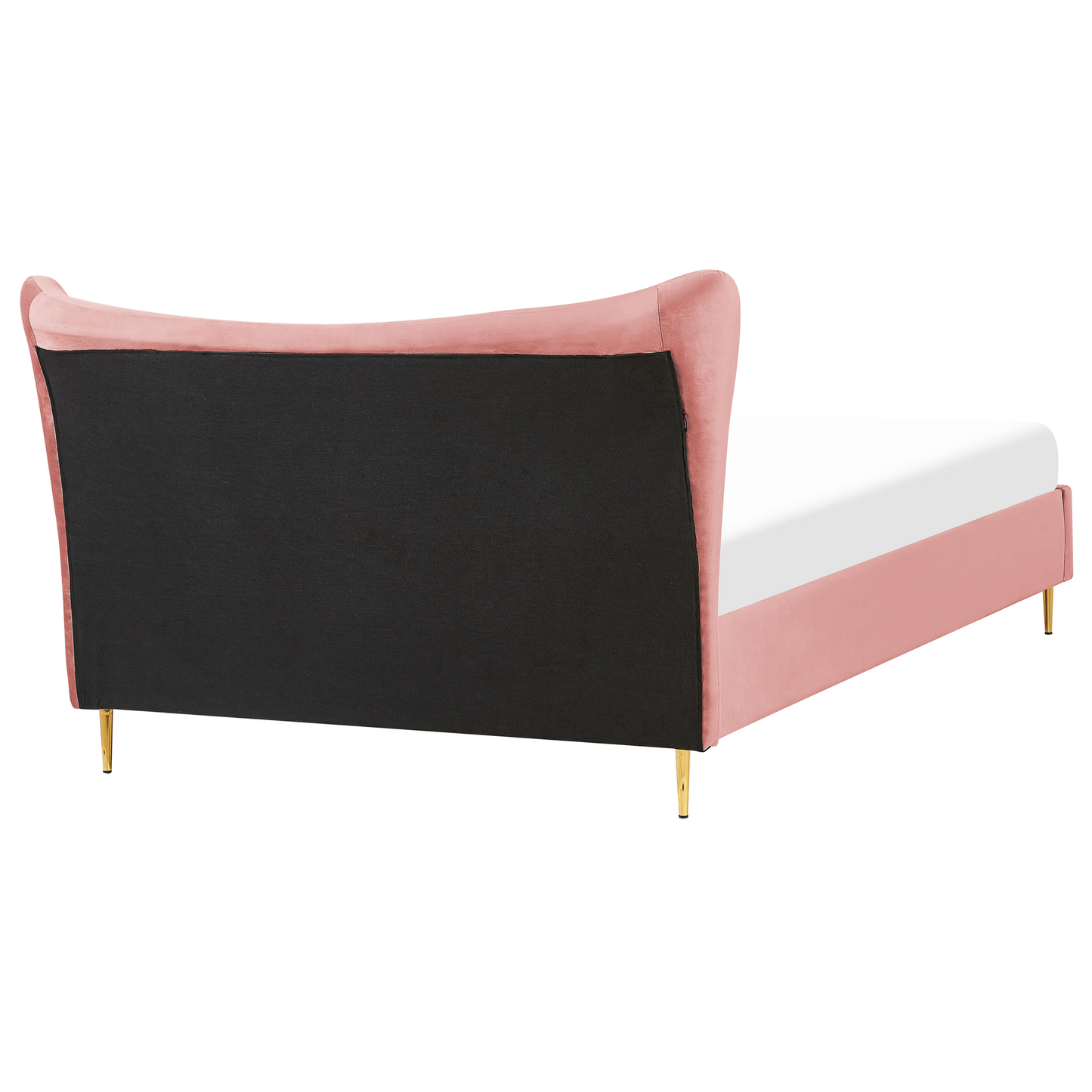 Bett mit Lattenrost Samtstoff CHALEIX 160 x 200 cm Pfirsichrosa