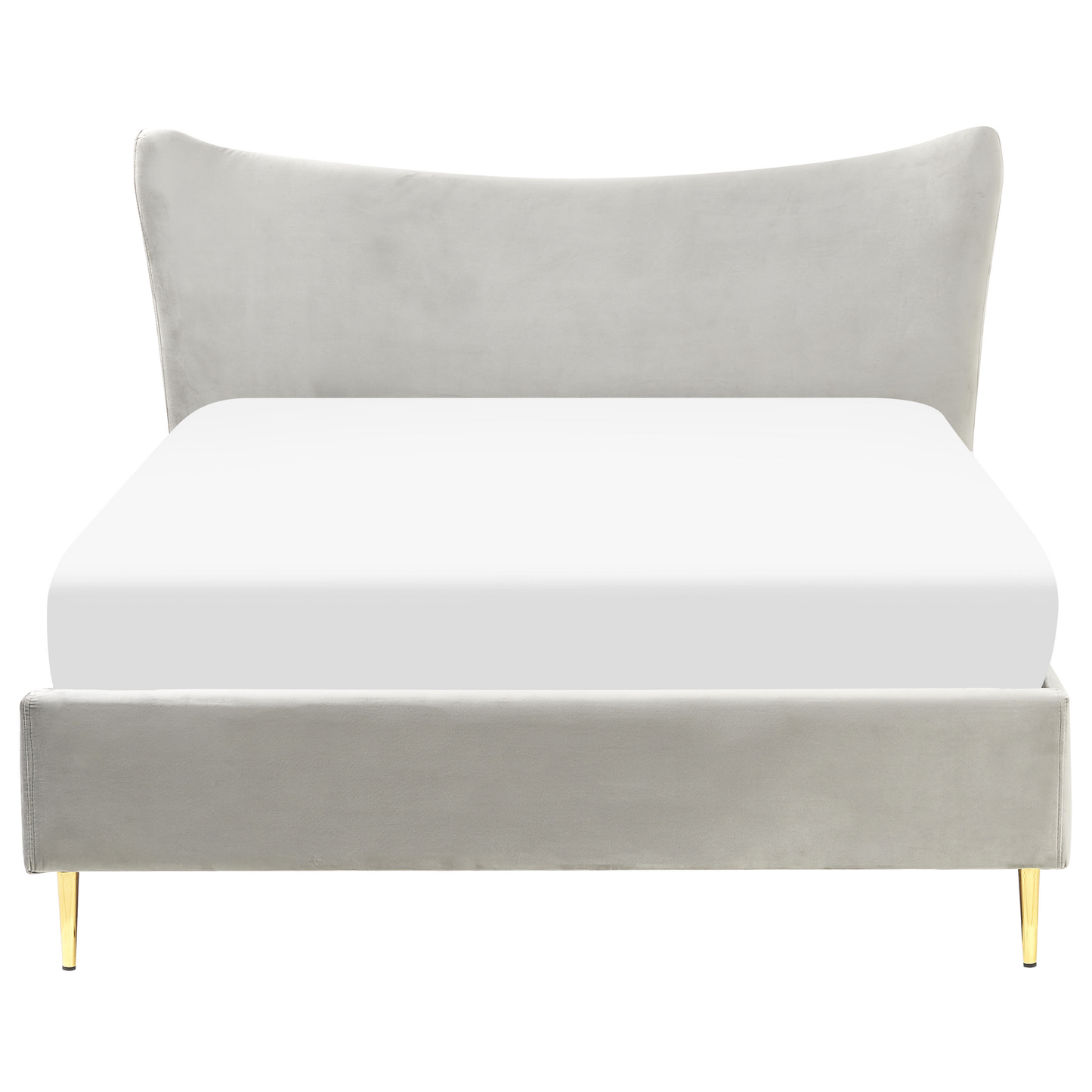 Bett mit Lattenrost Samtstoff CHALEIX 140 x 200 cm Hellgrau