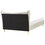 Bett mit Lattenrost Samtstoff CHALEIX 140 x 200 cm Hellgrau