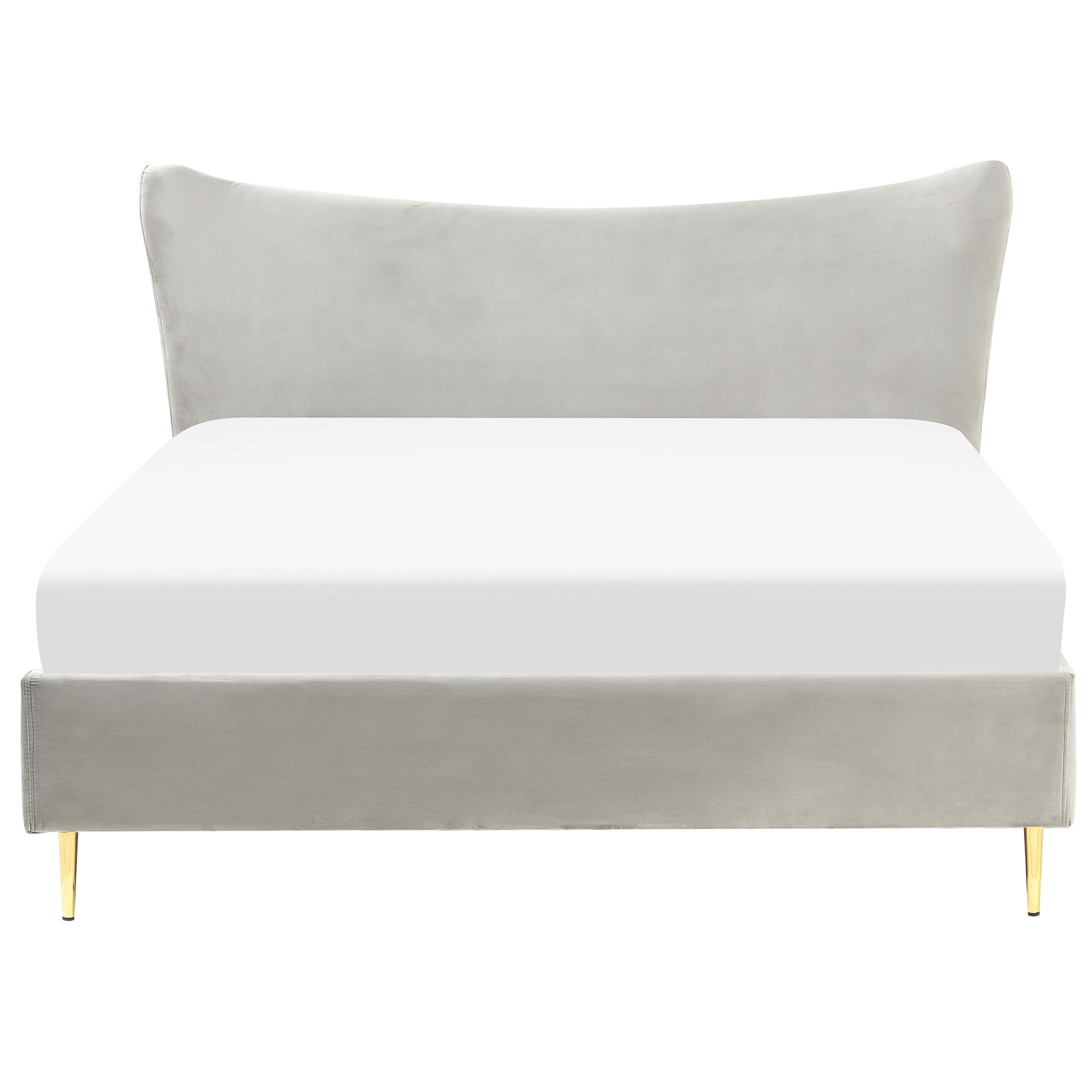 Bett mit Lattenrost Samtstoff CHALEIX 160 x 200 cm Hellgrau