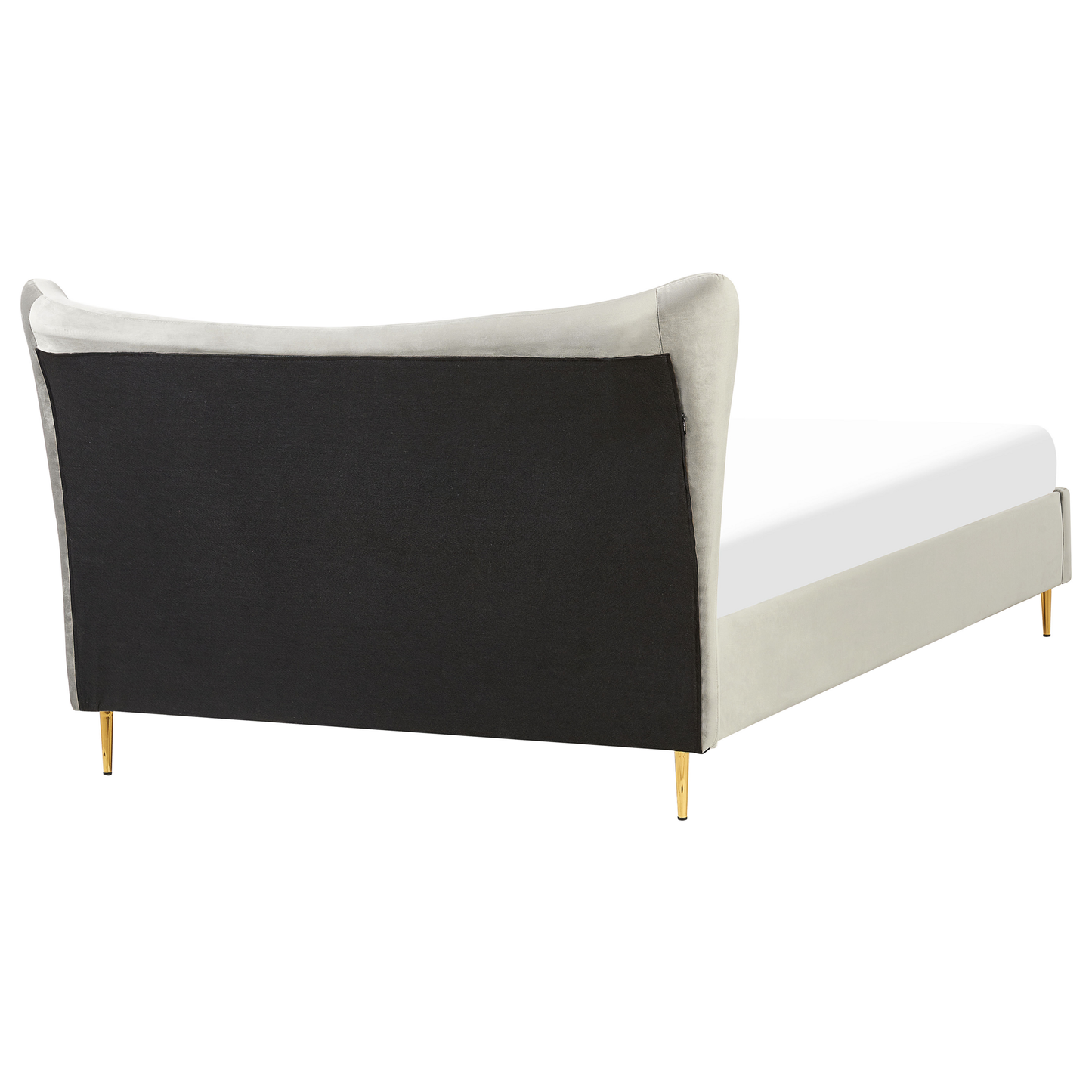 Bett mit Lattenrost Samtstoff CHALEIX 160 x 200 cm Hellgrau