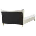 Bett mit Lattenrost Samtstoff CHALEIX 160 x 200 cm Hellgrau