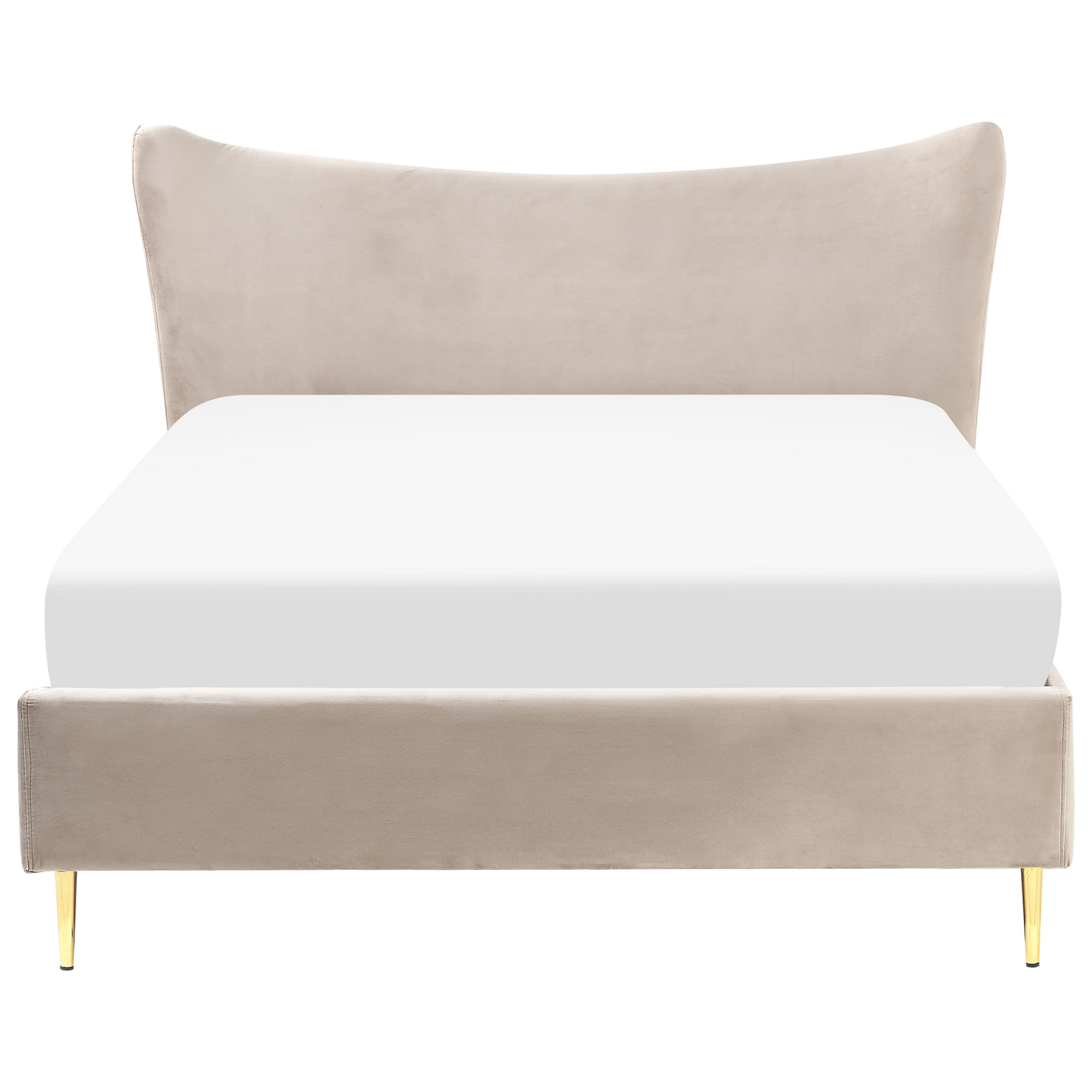 Bett mit Lattenrost Samtstoff CHALEIX 140 x 200 cm Taupe