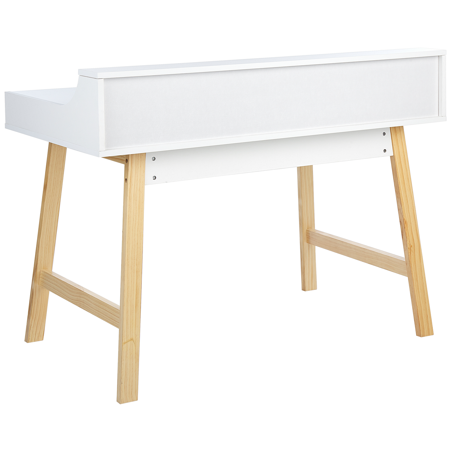 Schreibtisch weiss / heller Holzfarbton 110 x 58 cm 2 Schubladen BARIE