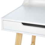 Schreibtisch weiss / heller Holzfarbton 110 x 58 cm 2 Schubladen BARIE