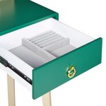 Schminktisch mit Spiegel und Hocker FEDRY LED Smaragdgrün