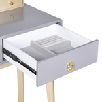 Schminktisch mit Spiegel und Hocker FEDRY LED Grau