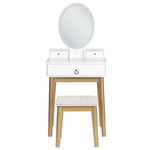 Schminktisch mit Spiegel und Hocker ROSEY LED Weiss