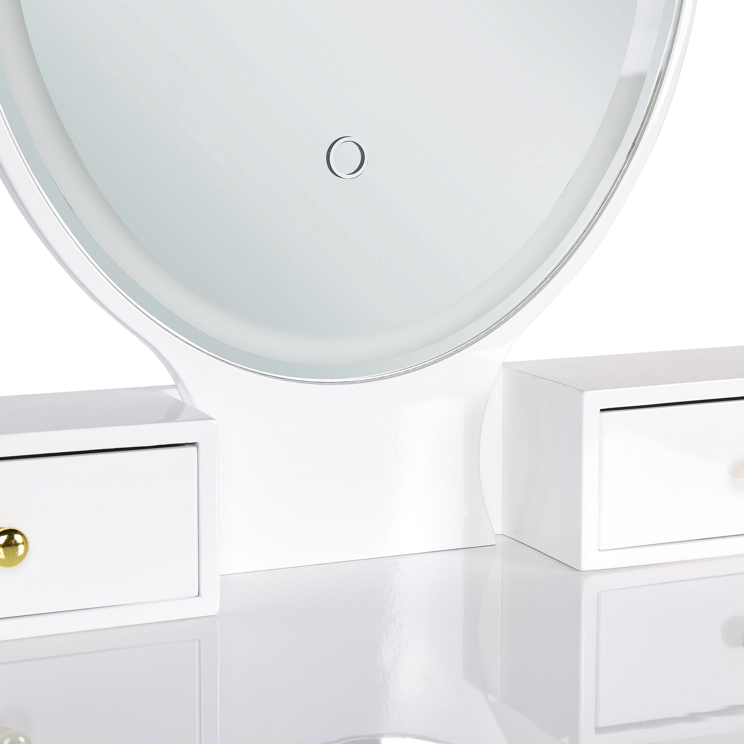 Schminktisch mit Spiegel und Hocker ROSEY LED Weiss