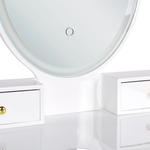 Schminktisch mit Spiegel und Hocker ROSEY LED Weiss