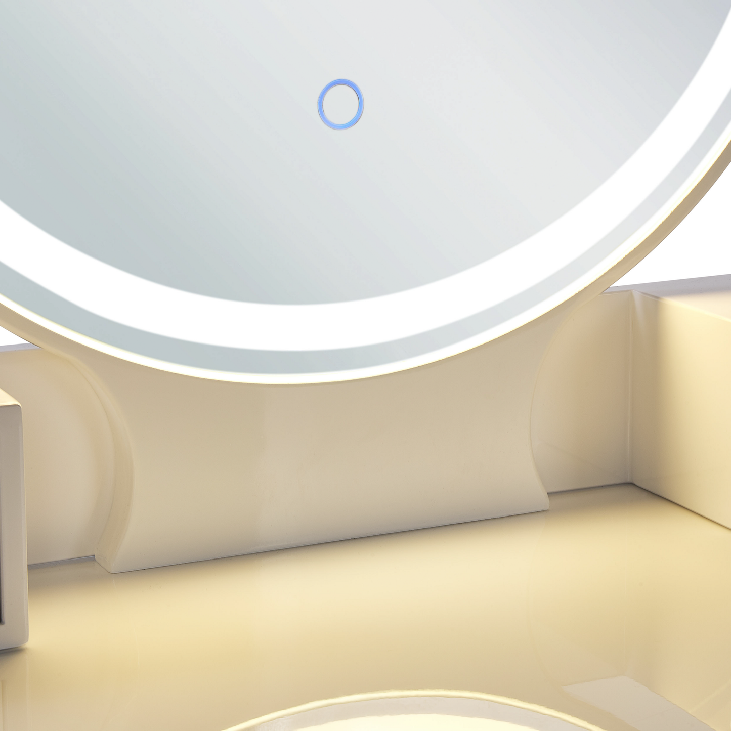 Schminktisch mit Spiegel und Hocker AUXON LED Weiss
