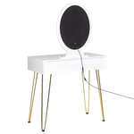 Schminktisch mit Spiegel und Hocker CAEN LED Weiss
