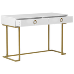 Konsolentisch weiss / gold 2 Schubladen WESTPORT