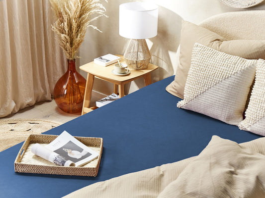 Spannbettlaken JANBU Baumwolle 90 x 200 cm Marineblau