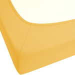 Spannbettlaken JANBU Baumwolle 160 x 200 cm Senfgelb