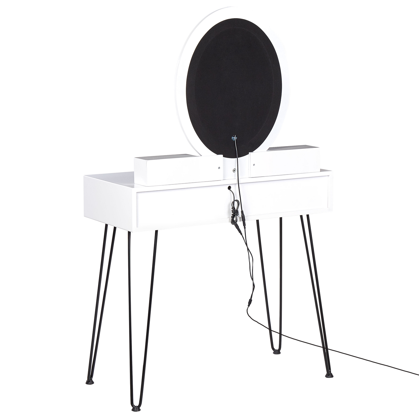Schminktisch mit Spiegel und Hocker SOYE LED Weiss