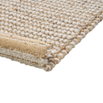 Teppich Wolle beige 140 x 200 cm Kurzflor BANOO