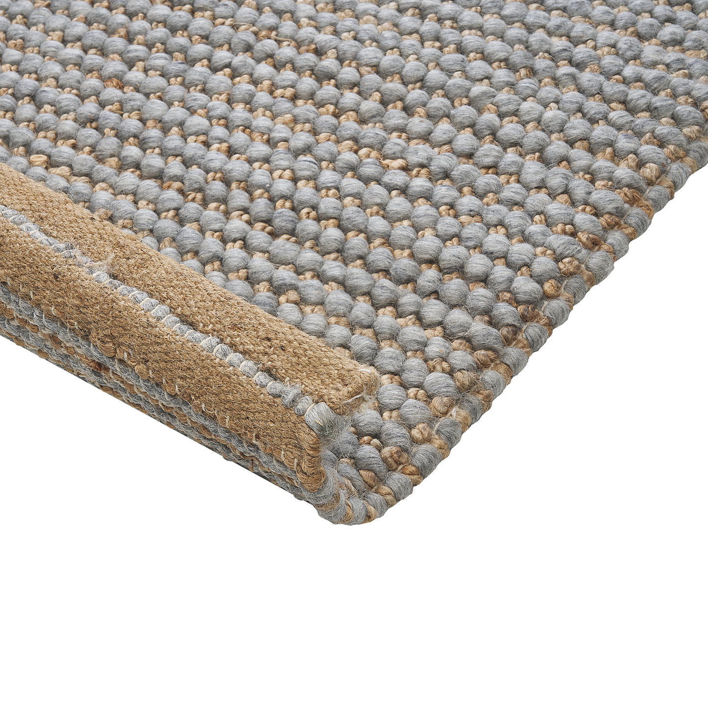 Teppich Wolle grau 140 x 200 cm Kurzflor BANOO
